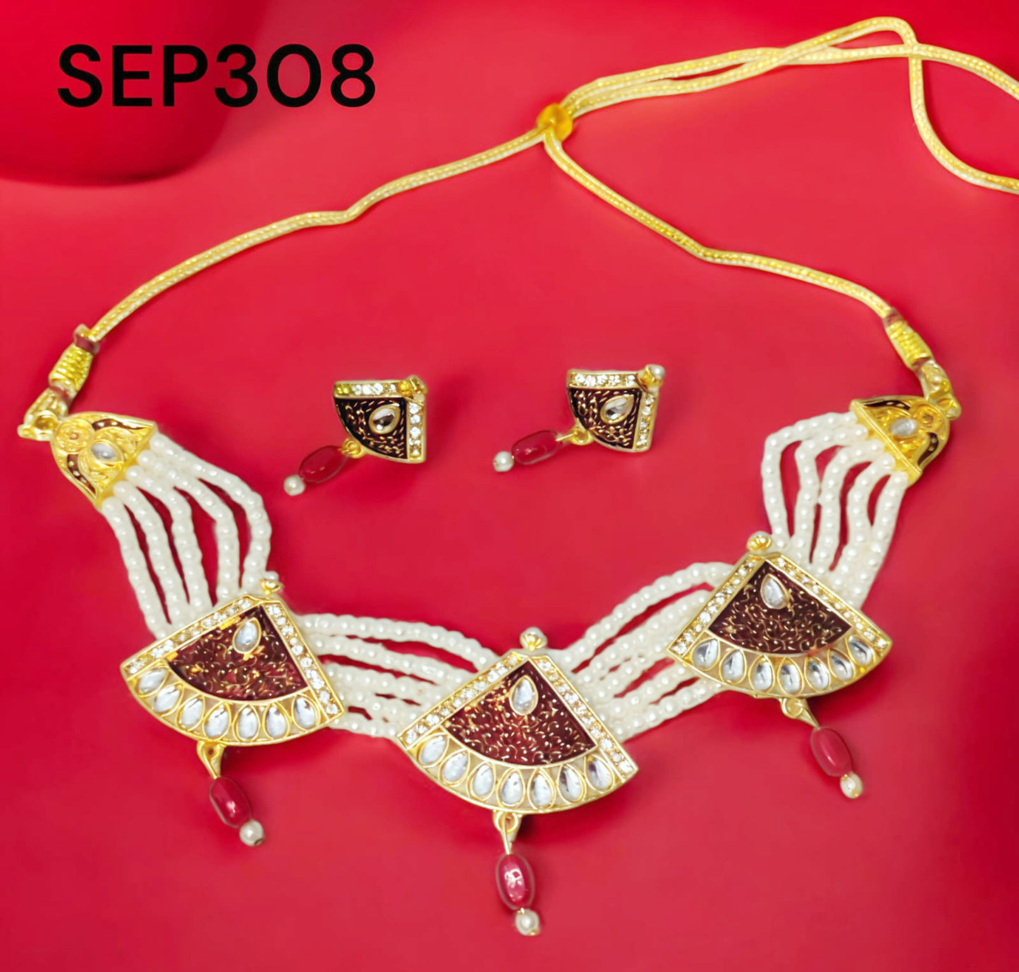 Rajasthani multy colour chik jewellery set for Women
