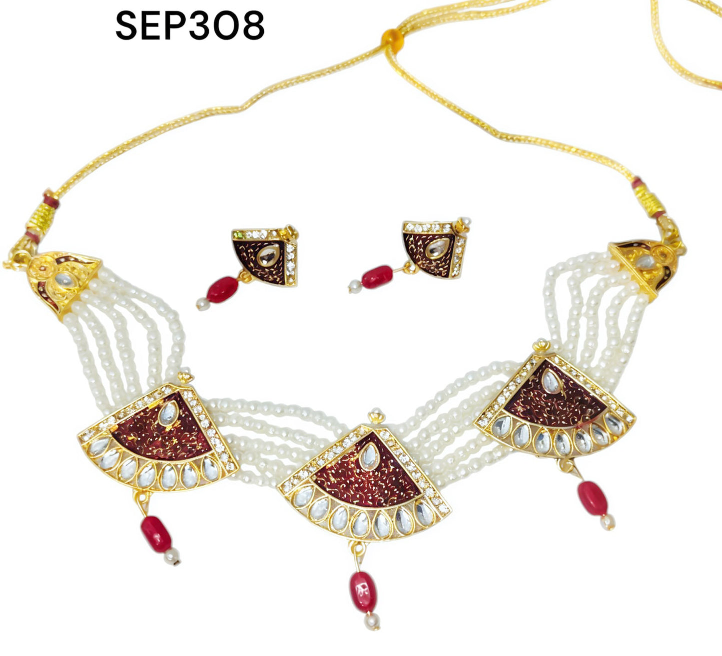 Rajasthani multy colour chik jewellery set for Women
