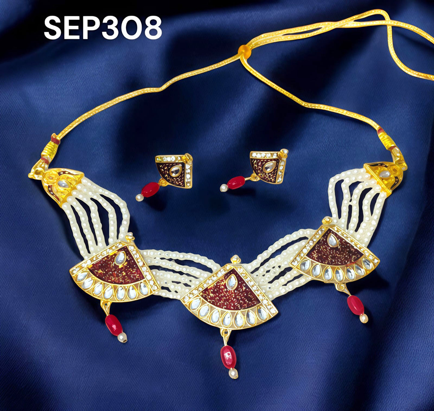 Rajasthani multy colour chik jewellery set for Women