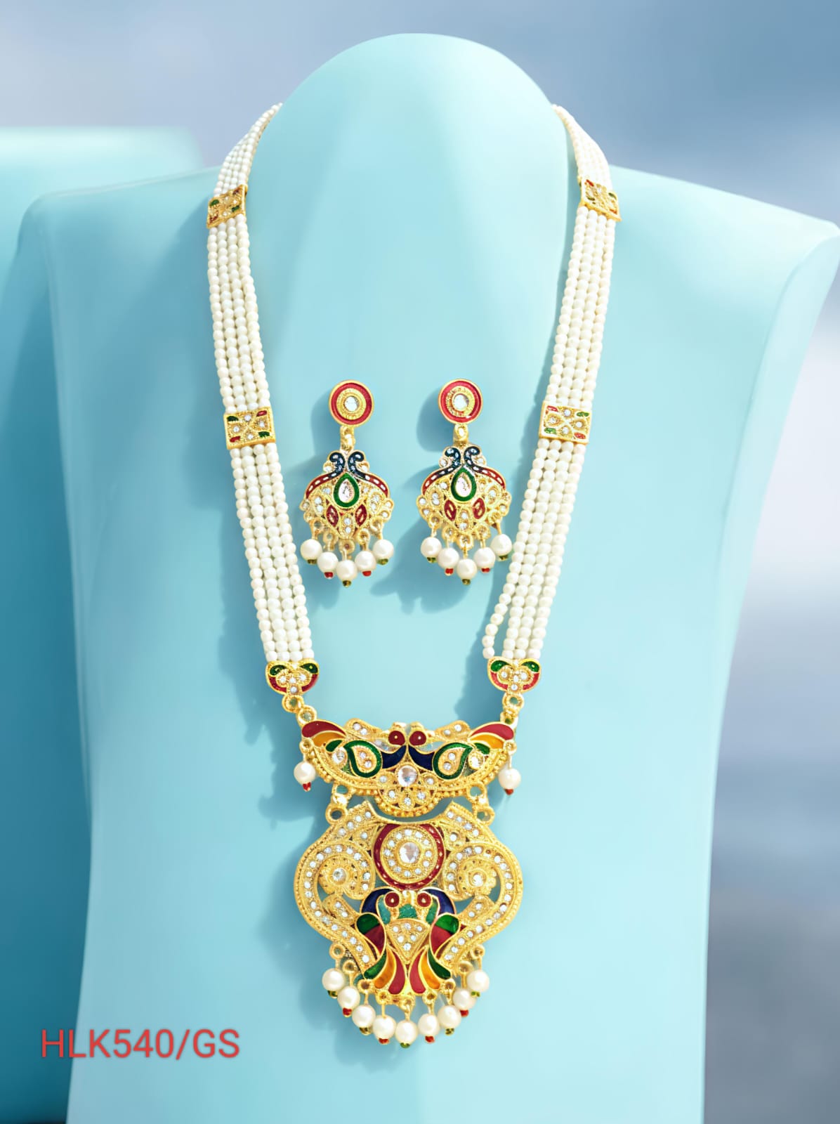 RAJASTHANI RAJWADI MEENAKARI NECKLACE SET