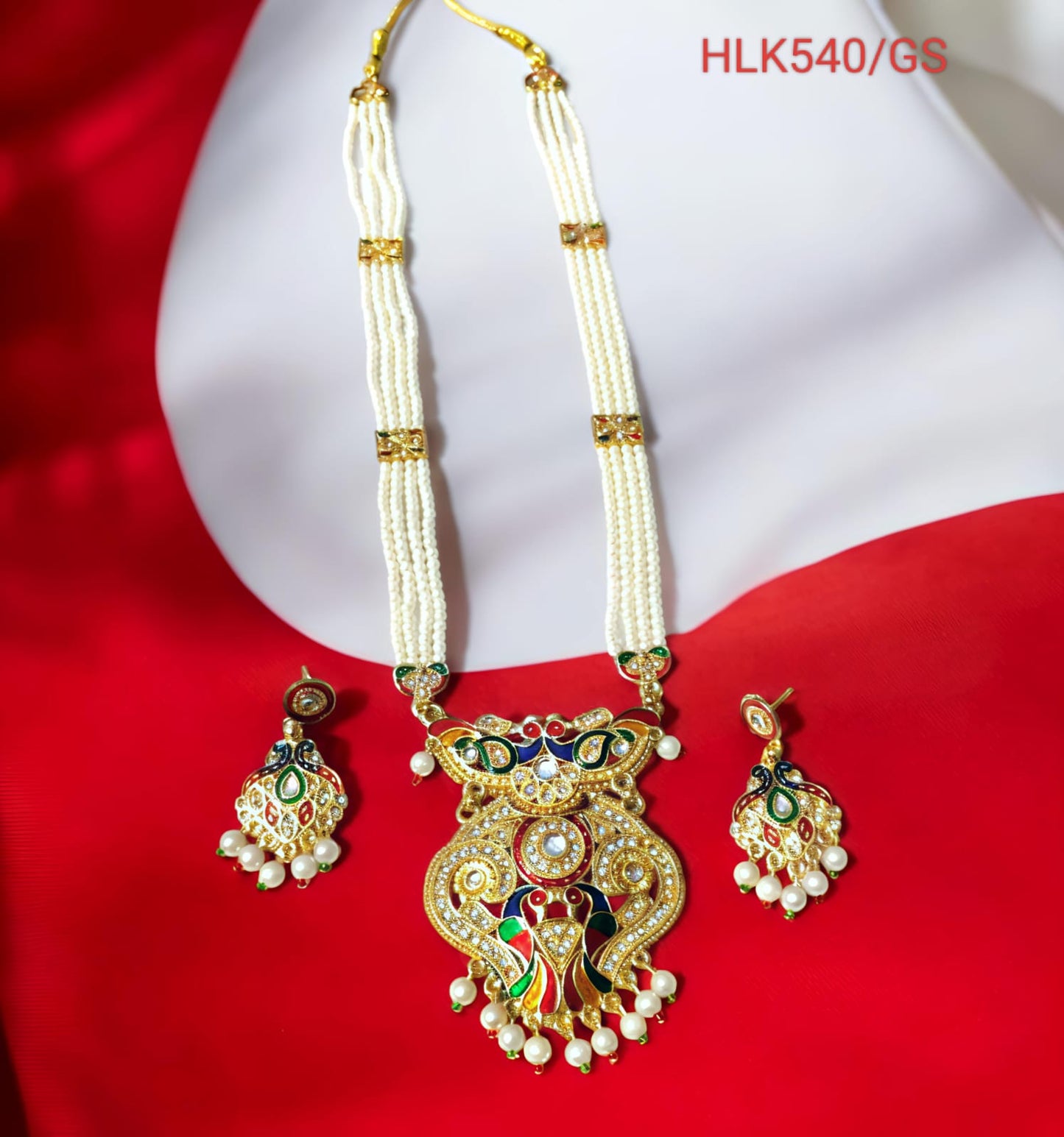 RAJASTHANI RAJWADI MEENAKARI NECKLACE SET