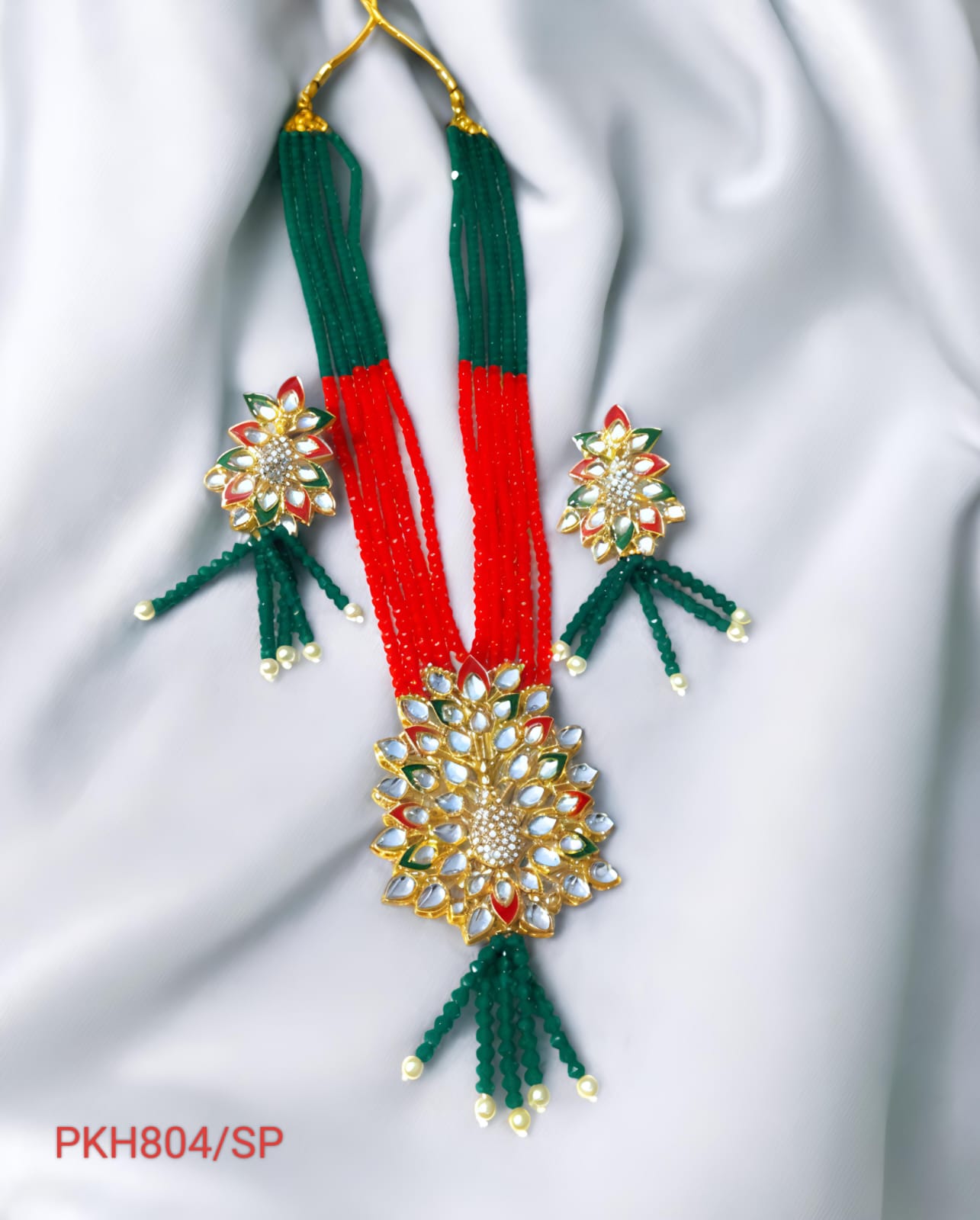 RAJASTHANI RAJWADI "Royal Bloom Beaded Set" FOR WOMEN