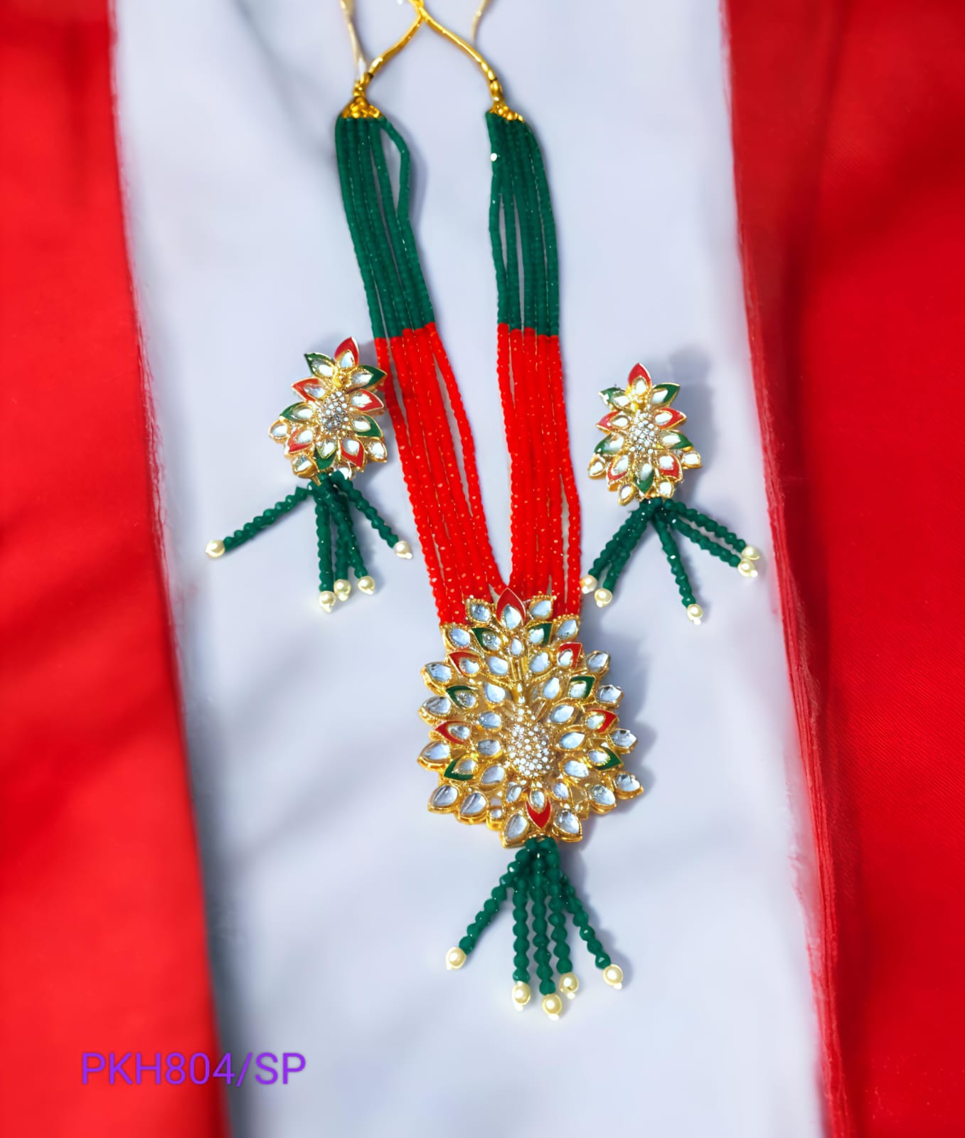 RAJASTHANI RAJWADI "Royal Bloom Beaded Set" FOR WOMEN
