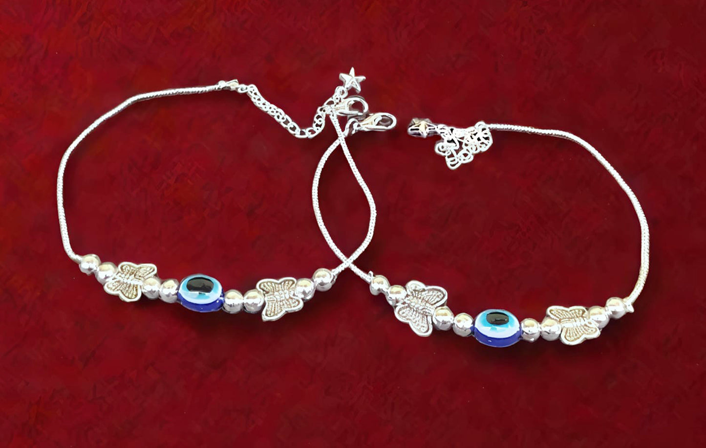 Silver plated anklet payal for Women and Girls