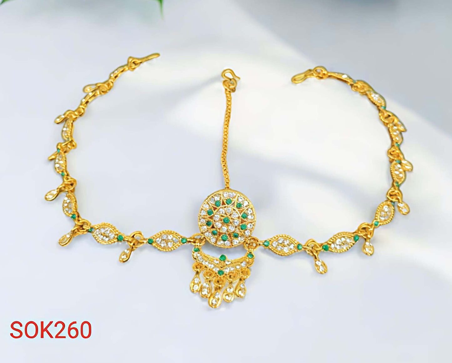 Rajasthani Green AD Stone Rakhdi for Women