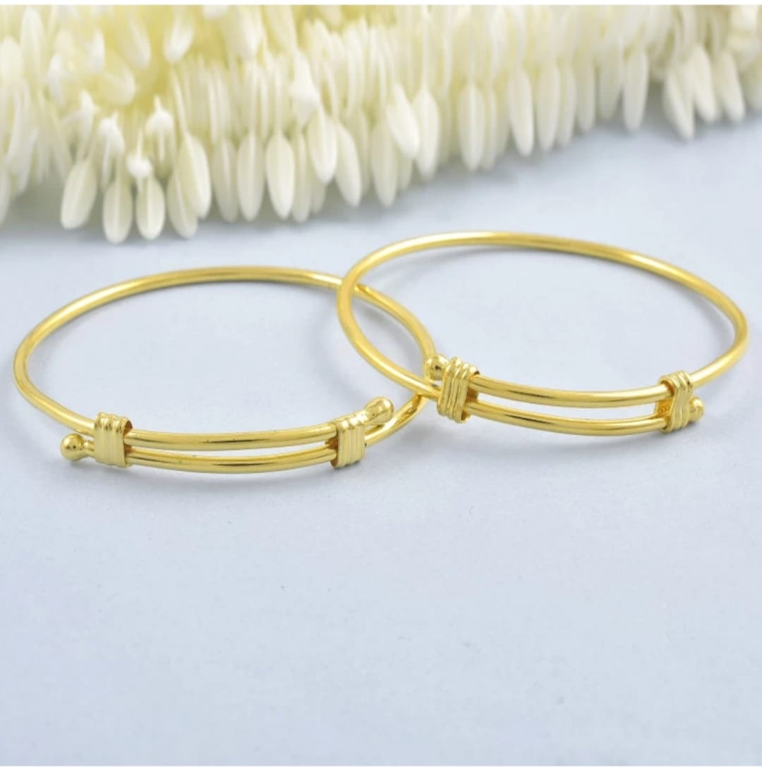 Traditional micro gold plated copper pipe bangle for Women and Girls