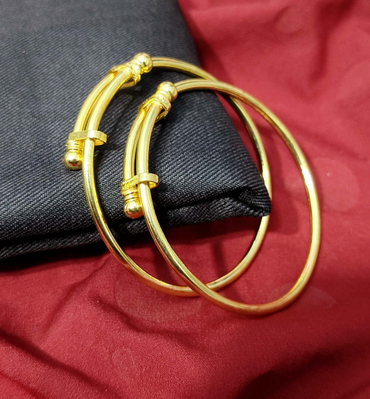 Traditional micro gold plated copper pipe bangle for Women and Girls