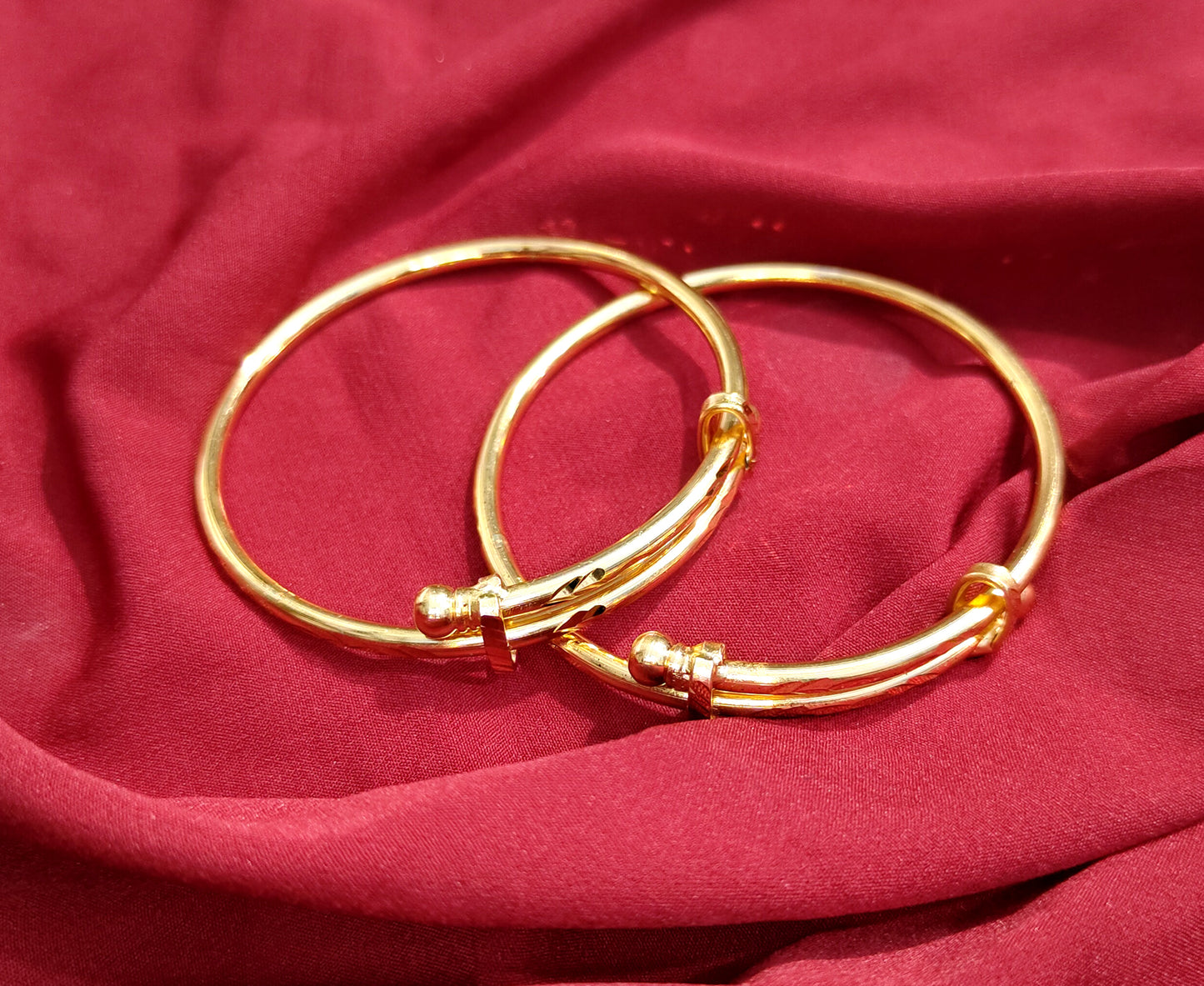 Traditional micro gold plated copper pipe bangle for Women and Girls