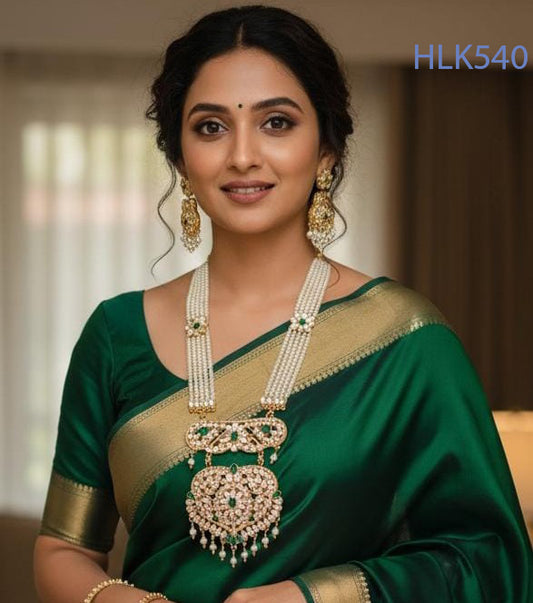 Rajasthani Kundan Pearl Necklace Set with Earrings