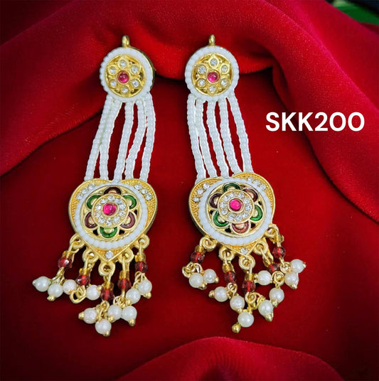 Royal Meenakari Pearl Drop Earrings