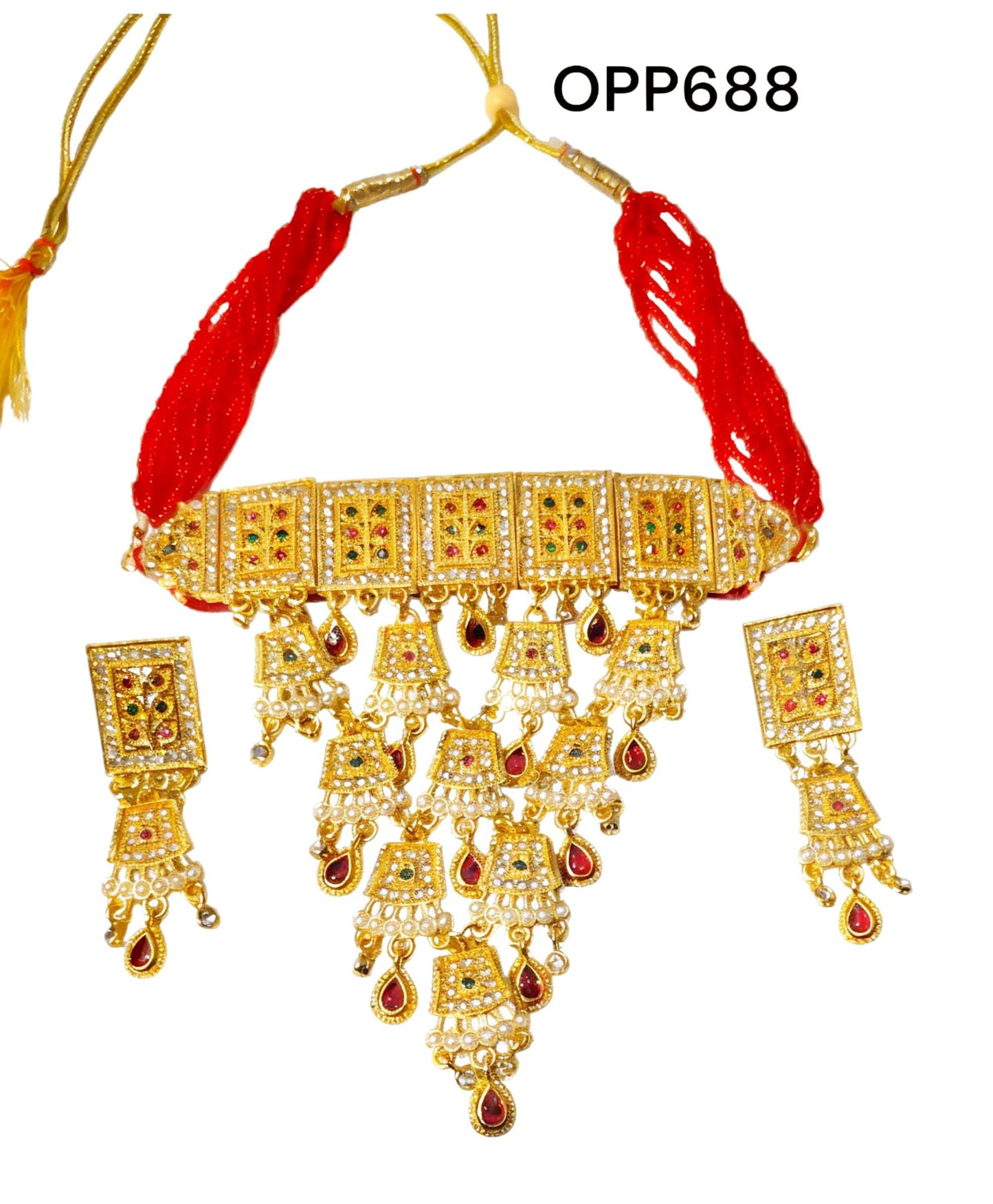Rajasthani rajputi Copper multy colour stone AAD set for Women