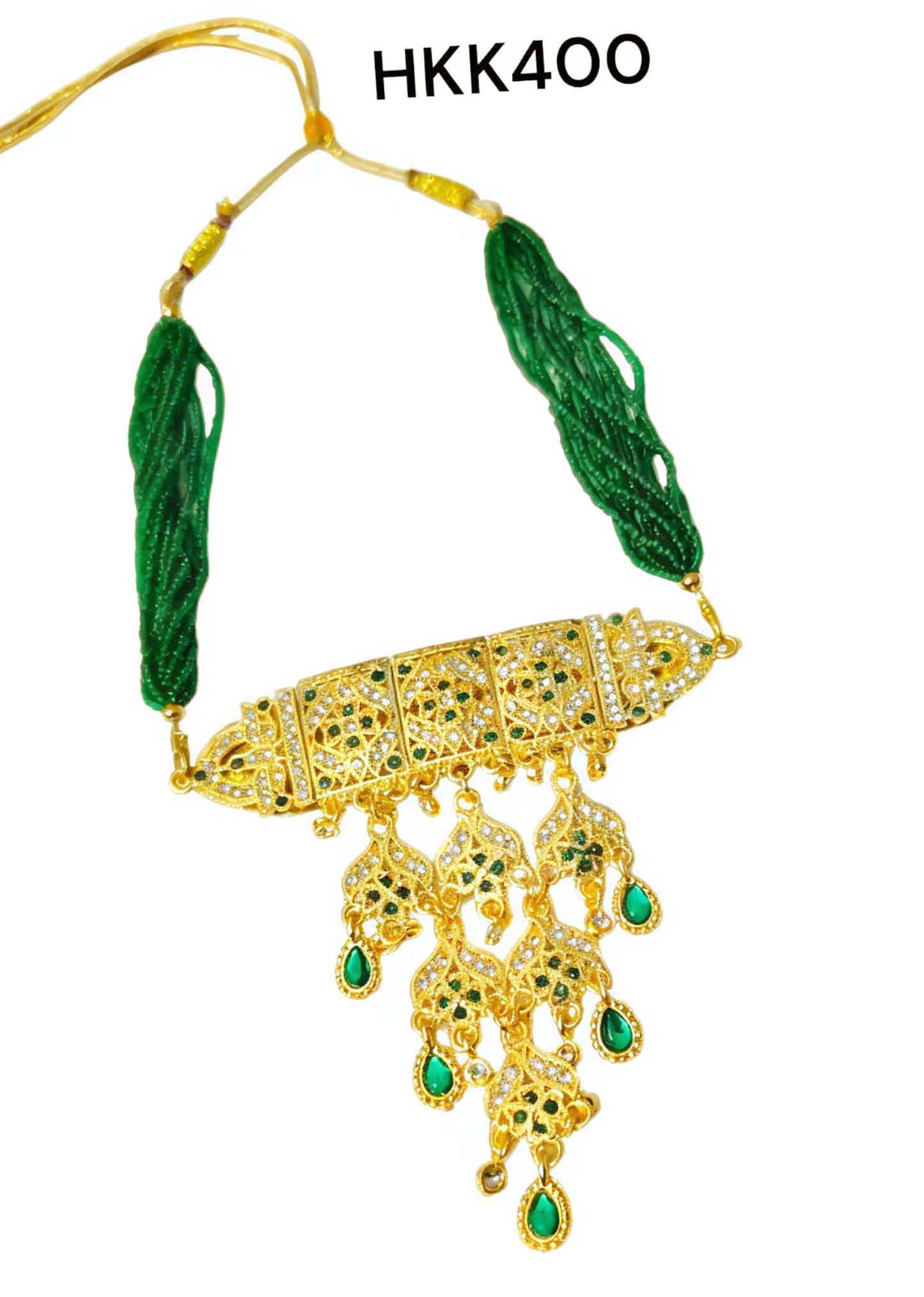 Rajasthani rajputi green white stone AAD set for Women