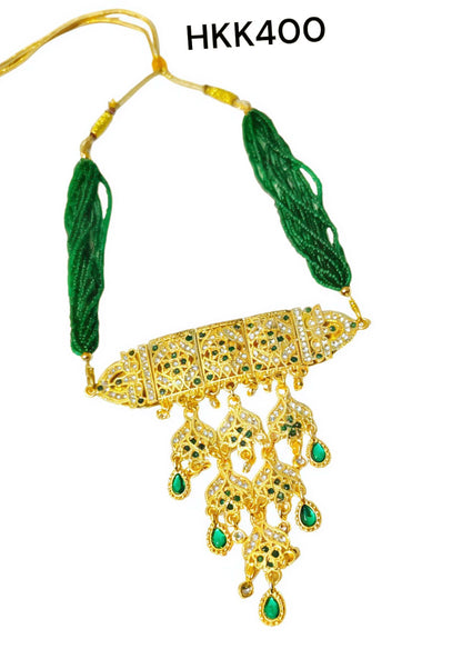 Rajasthani rajputi green white stone AAD set for Women