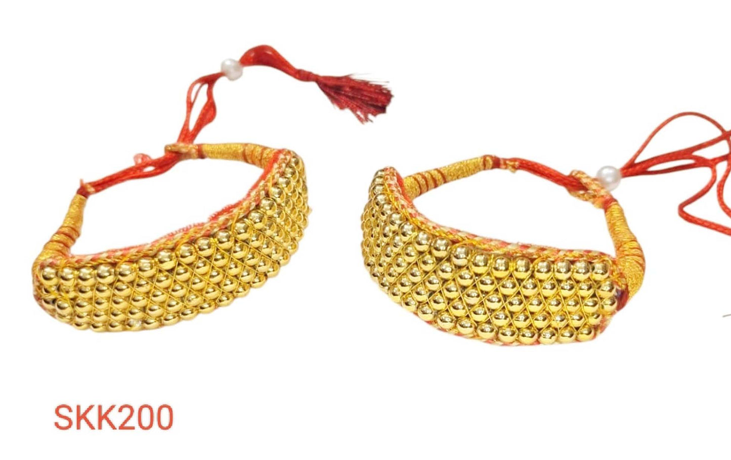Rajasthani baju Golden Ghungroo Kada Pair