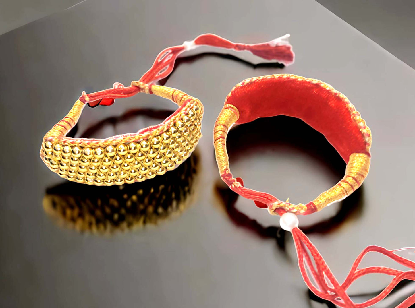 Rajasthani baju Golden Ghungroo Kada Pair