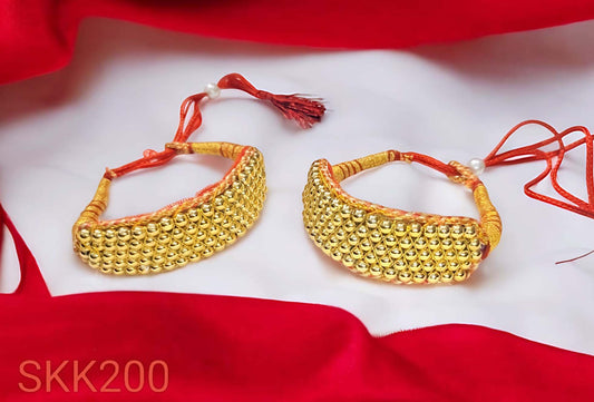 Rajasthani baju Golden Ghungroo Kada Pair