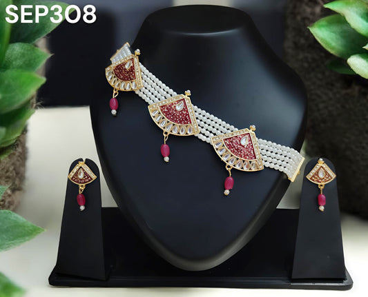 Rajasthani multy colour chik jewellery set for Women
