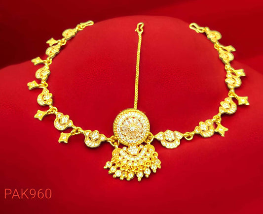 Rajasthani Gold-Tone AD Stone Rakhdi  for Women