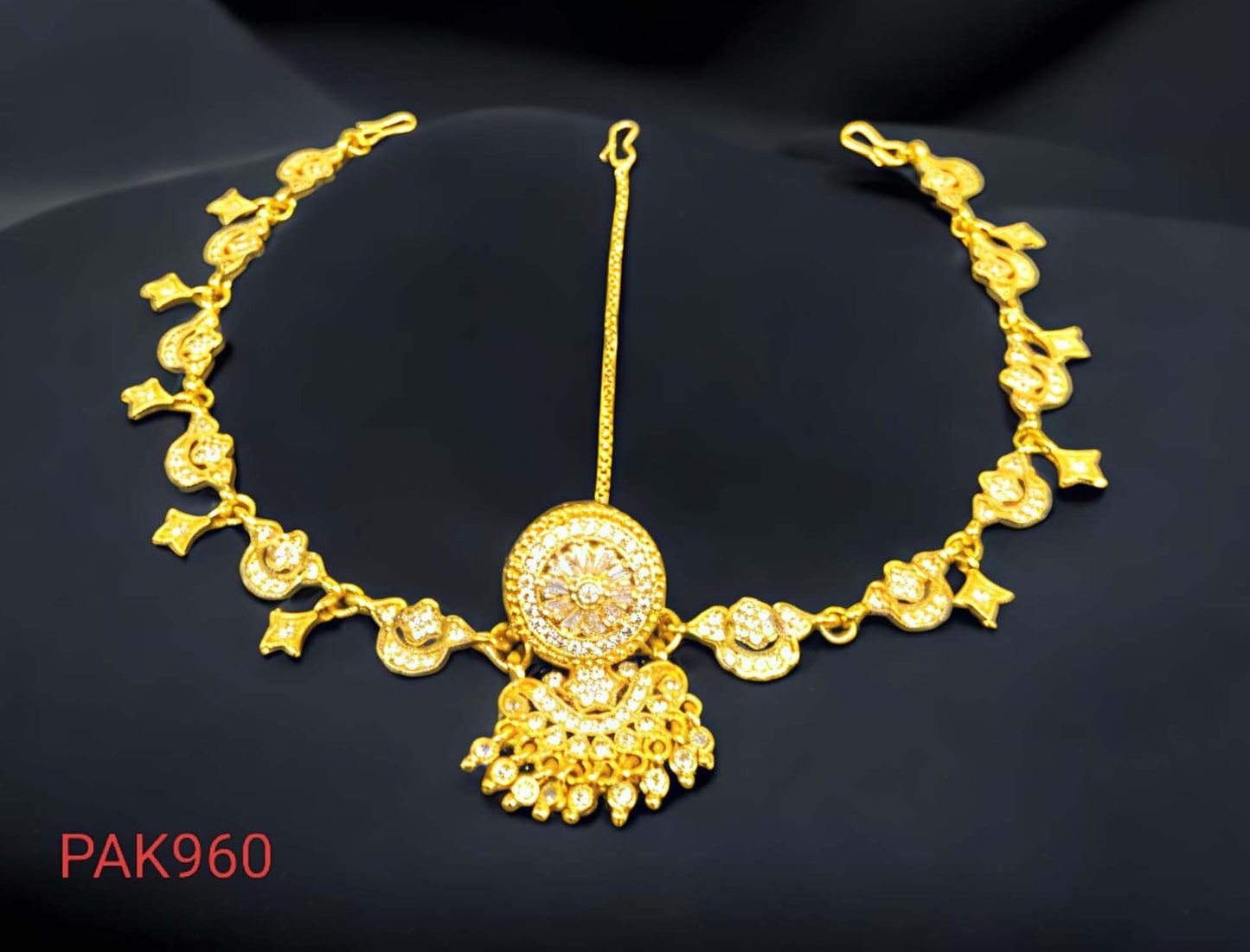 Rajasthani Gold-Tone AD Stone Rakhdi  for Women