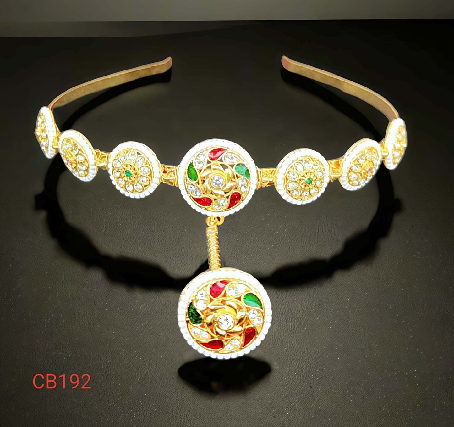 Rajasthani red green Borla Rakhdi  for women