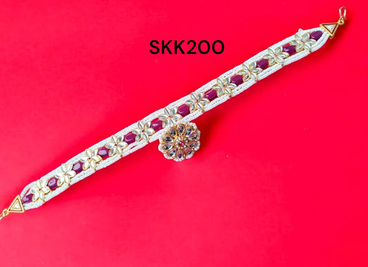 Rajasthani Pink Floral Borla Rakhdi for women