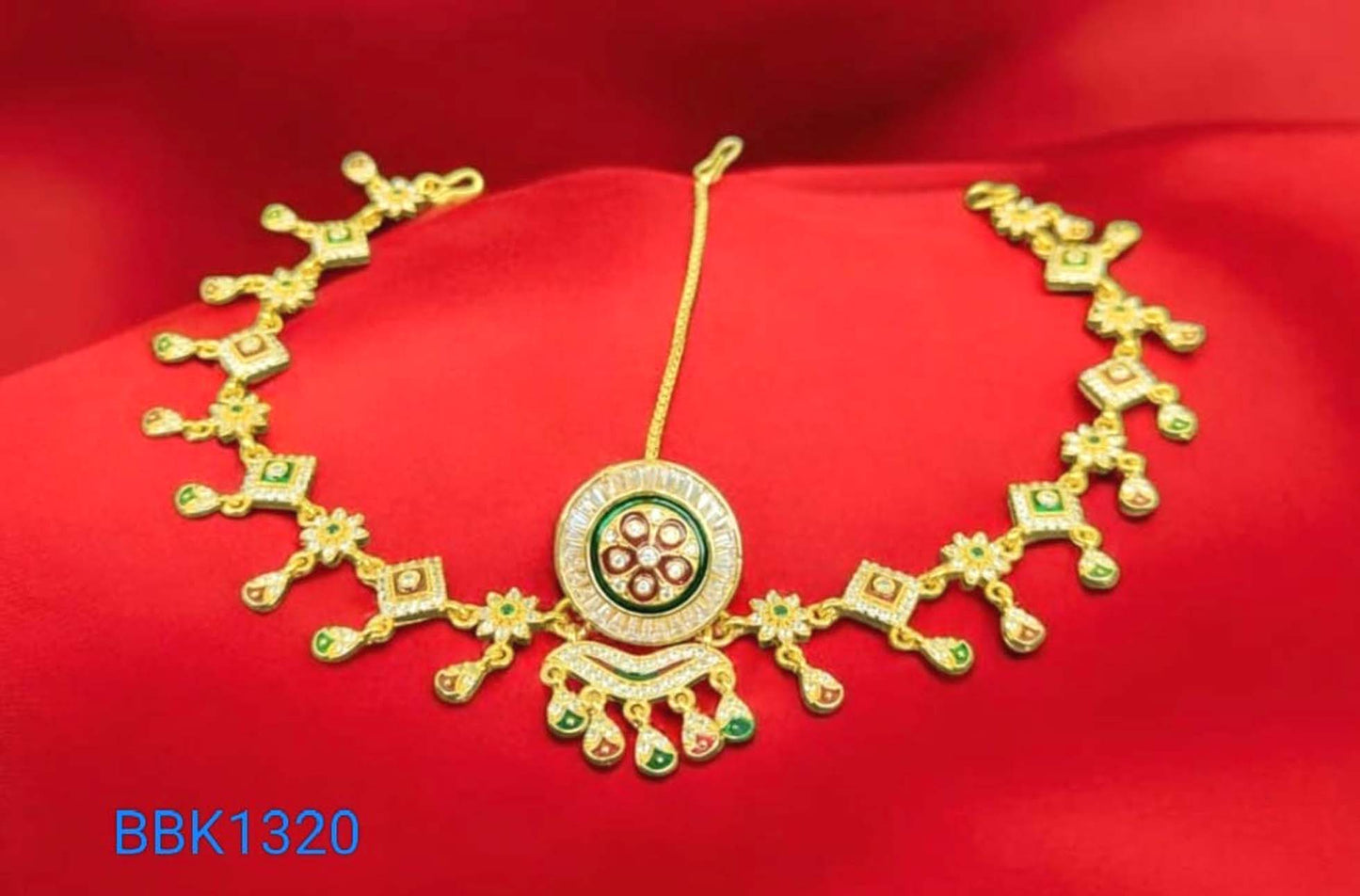 Rajasthani Rajwadi Red-Green for women