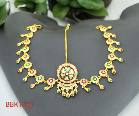 Rajasthani Red-Green Meenakari Rakhi / Rakhdi  for Women