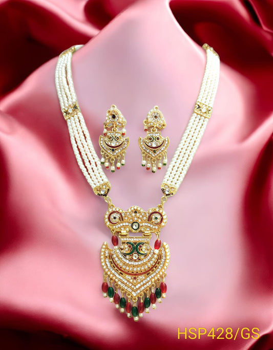 RAJASTHANI RAJWADI MEENAKARI NECKLACE SET