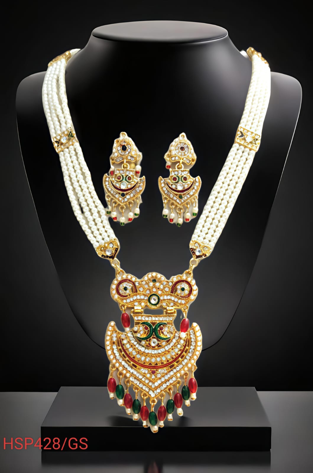 RAJASTHANI RAJWADI MEENAKARI NECKLACE SET
