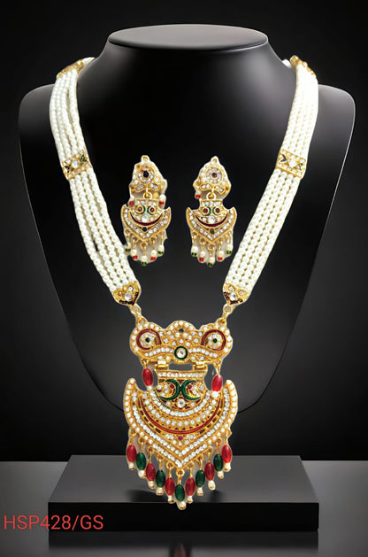 RAJASTHANI RAJWADI MEENAKARI NECKLACE SET