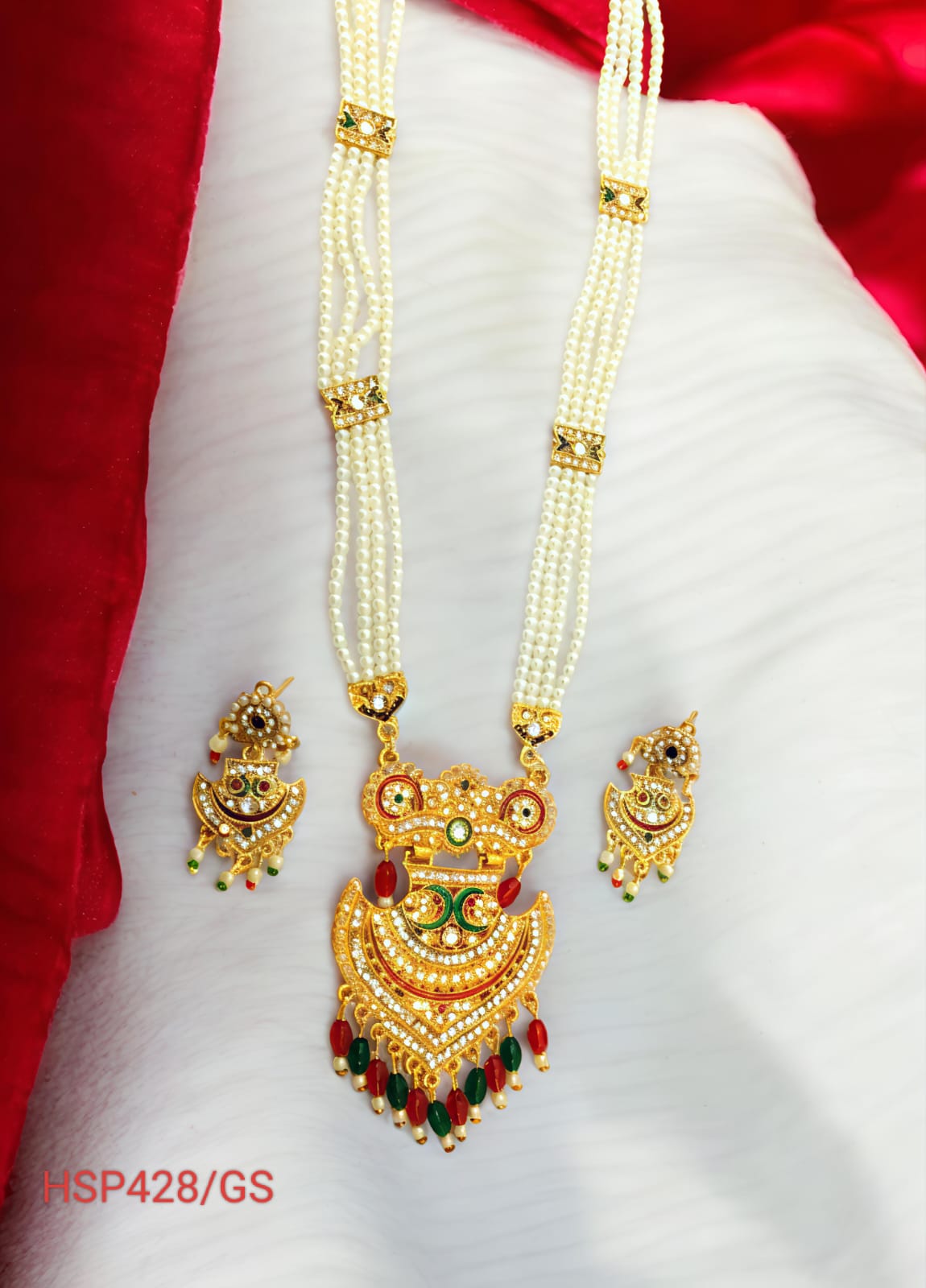 RAJASTHANI RAJWADI MEENAKARI NECKLACE SET