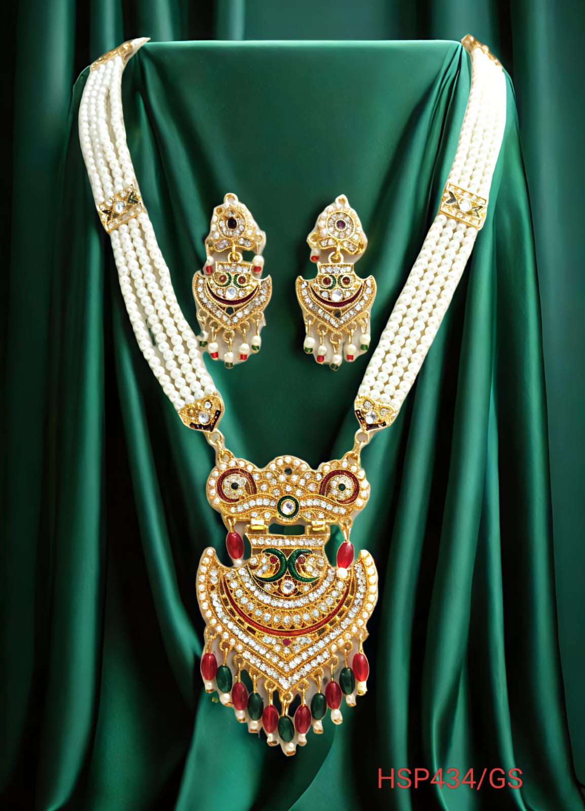 RAJASTHANI RAJWADI MEENAKARI NECKLACE SET