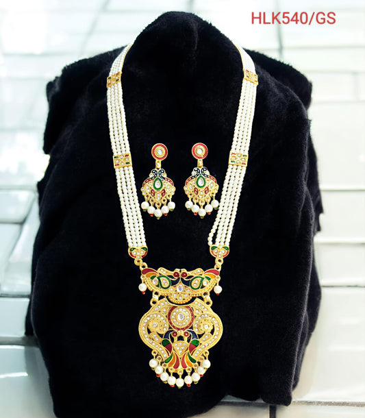 RAJASTHANI RAJWADI MEENAKARI NECKLACE SET