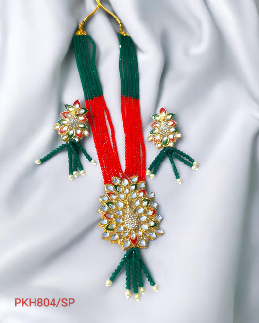 RAJASTHANI RAJWADI "Royal Bloom Beaded Set" FOR WOMEN