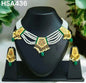 Rajasthani rajwadi Green multy colour meenakari round chik / choker set for Women