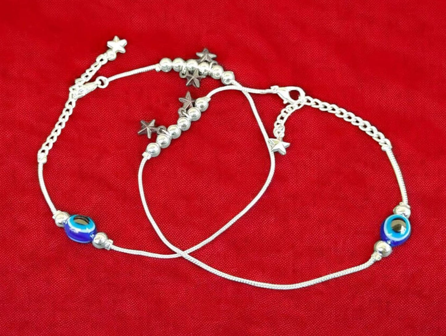 Silver plated anklet payal for Women and Girls