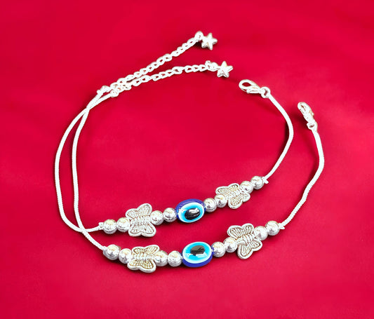 Silver plated anklet payal for Women and Girls