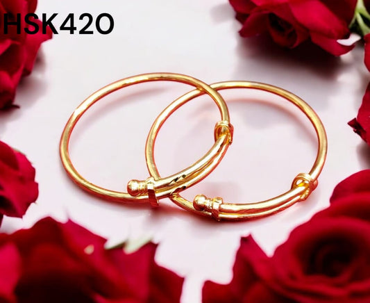Traditional micro gold plated copper pipe bangle for Women and Girls